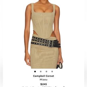 Miaou Campbell Corset in Silver Sage, size Large